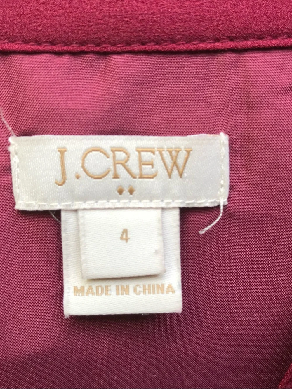 J Crew- CRIMSON GAUZY SHIFT DRESS- Size 4- EUC